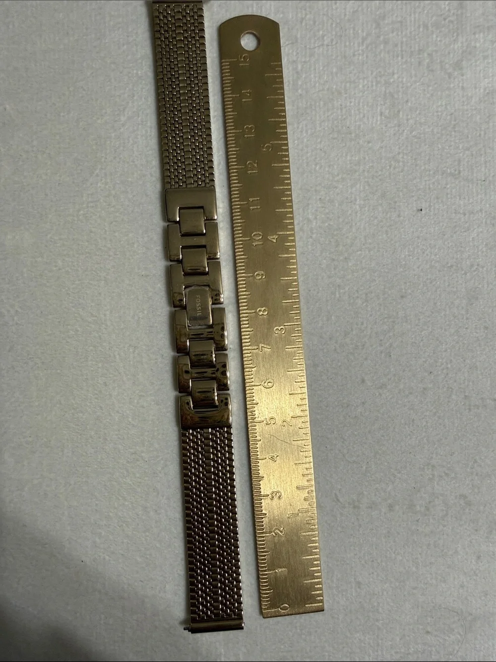 14mm Fossil Gold Mesh and Link Bracelet Strap